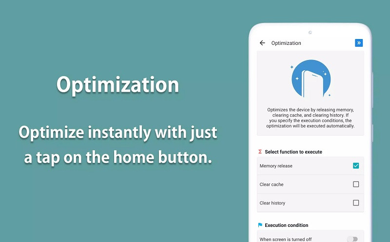 Clearing app cache with Auto Optimizer