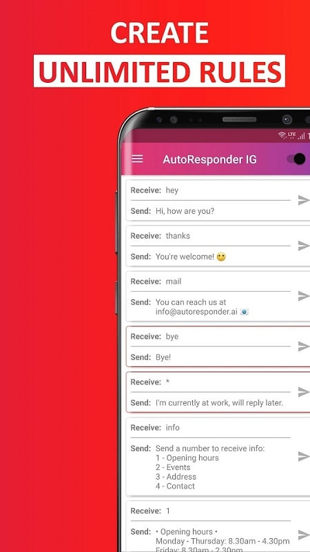 AutoResponder for Instagram additional features