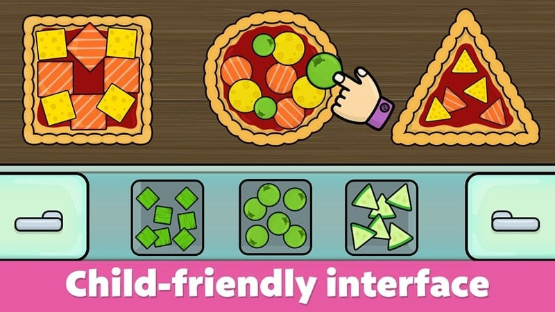 A mini-game in Baby Games: Kids Learning Game where a child arranges shapes in the correct positions, improving observation and logical thinking skills.