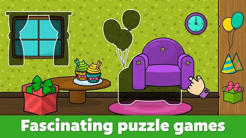 A mini-game in Baby Games: Kids Learning Game requiring a child to concentrate to find the differences, improving focus and attention to detail.