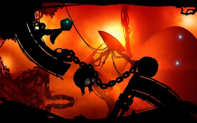 BADLAND MOD APK gameplay screenshot showcasing the game's unique art style