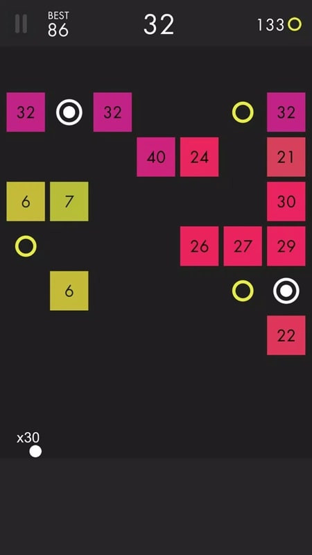 Ballz MOD APK gameplay screenshot showing a high score