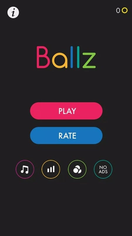 Ballz MOD APK gameplay screenshot showing the in-game interface