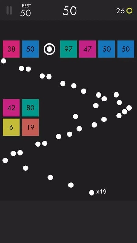 Ballz MOD APK gameplay screenshot with activated mod features