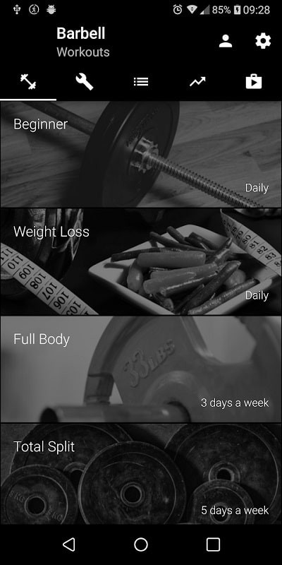 Barbell Home Workout app on Android, free download