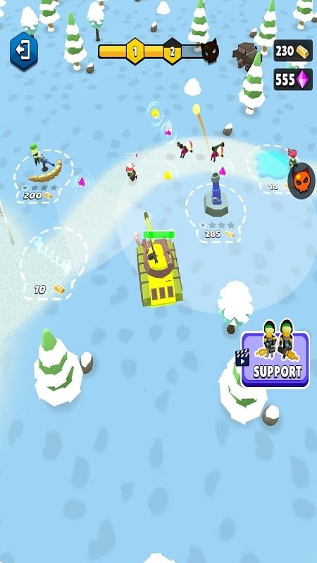 Base Defense APK screenshot showing base layout