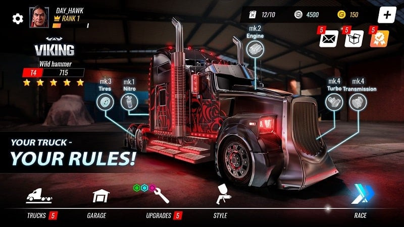 Big Rig Racing truck customization screenshot