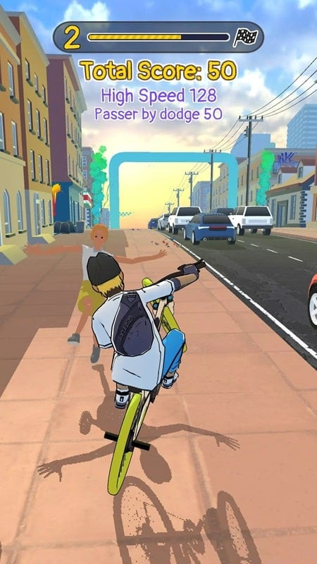 Bike Life MOD APK screenshot showing the bike riding on one wheel