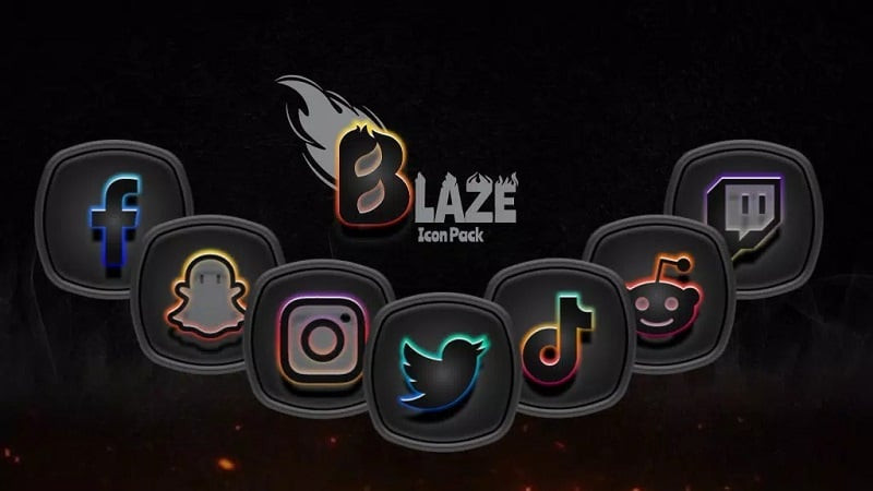 Blaze Dark Icon Pack APK Screenshot