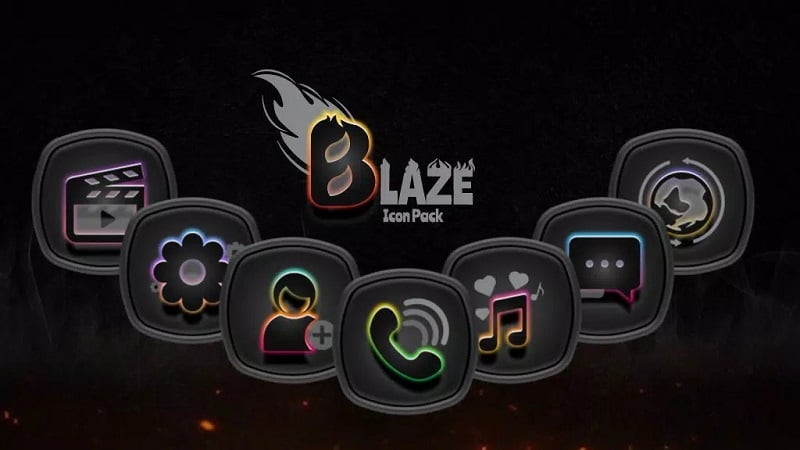 Blaze Dark Icon Pack mod apk