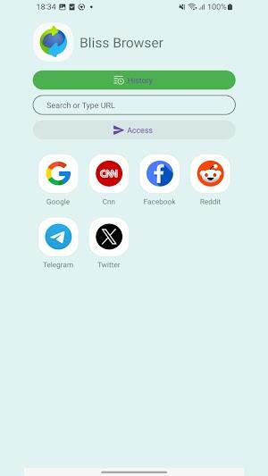 Bliss Browser APK Homepage Customization