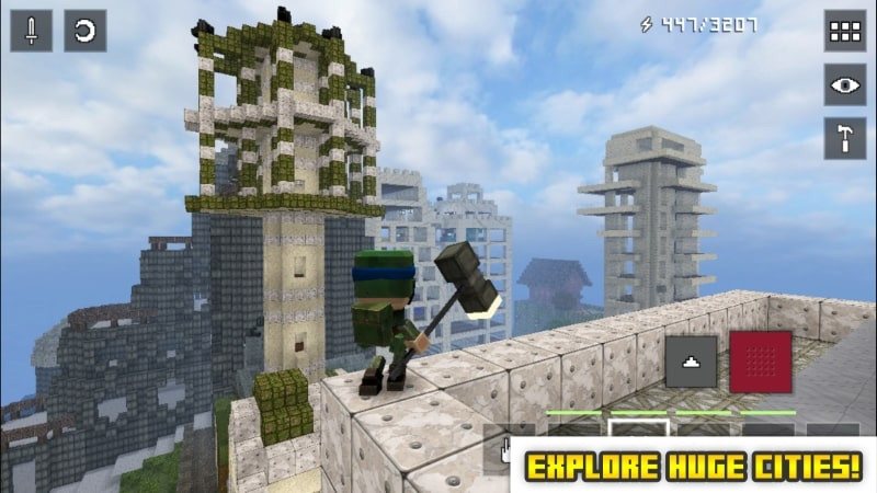 Exploring the world in Block Fortress MOD APK