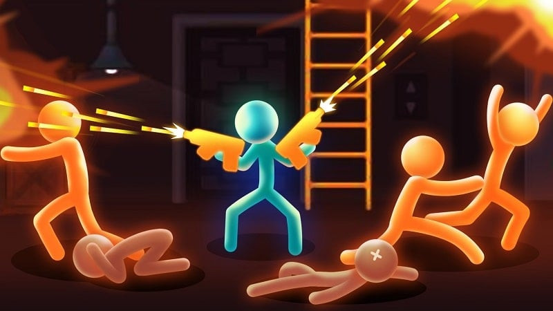 Boss Stickman fighting enemies screenshot