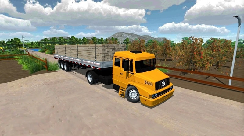 BR Truck 2 MOD APK driving through Brazilian scenery