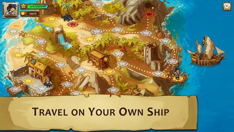 Braveland Pirate MOD APK Ship Screenshot