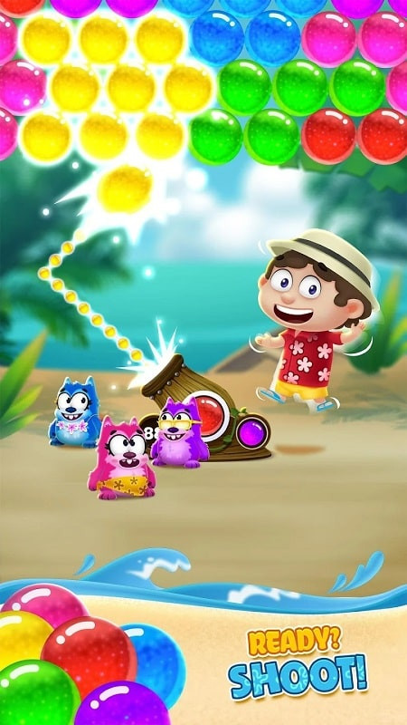 Bubble Shooter: Beach Pop Game MOD APK gameplay