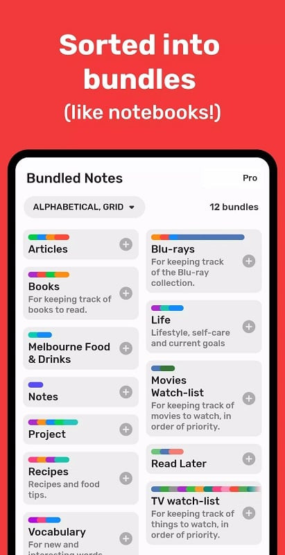 Bundled Notes MOD APK features