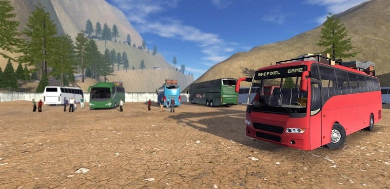 Various buses in Bus Simulator: Extreme Roads