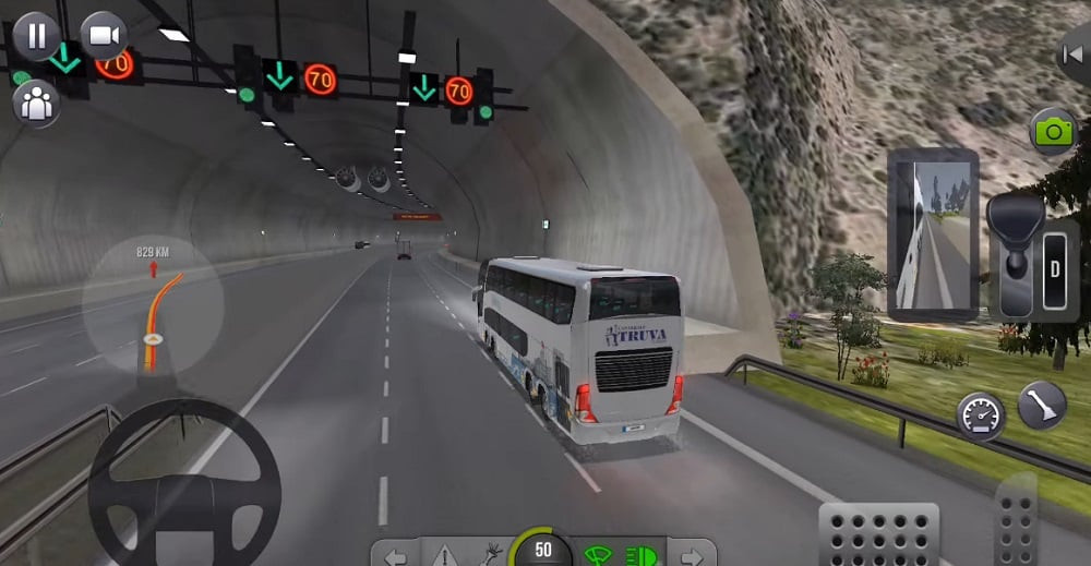 The Garage interface in Bus Simulator Ultimate showing the list of available buses for purchase.