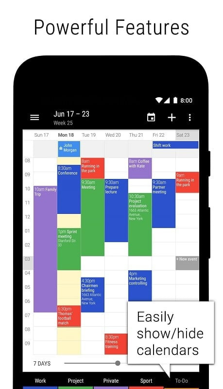 Business Calendar 2 Pro MOD APK detailed planning