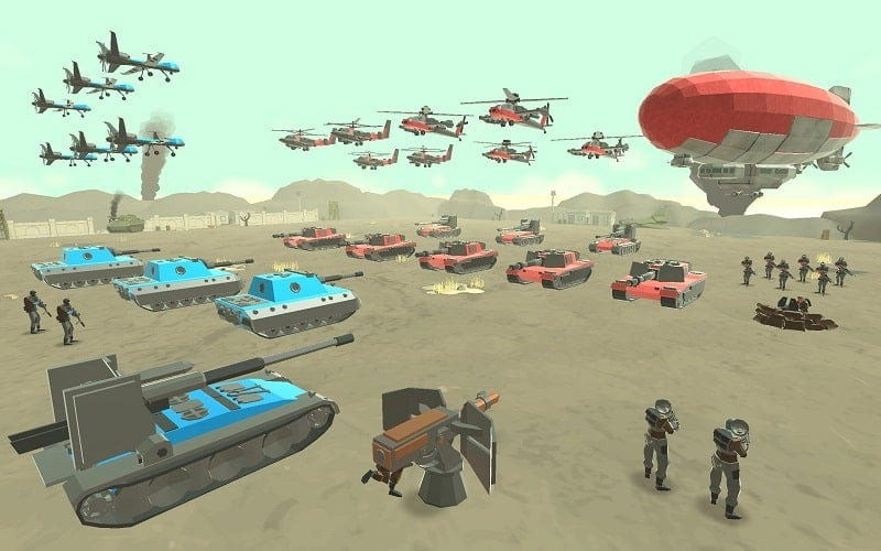 Various combat units in Army Battle Simulator