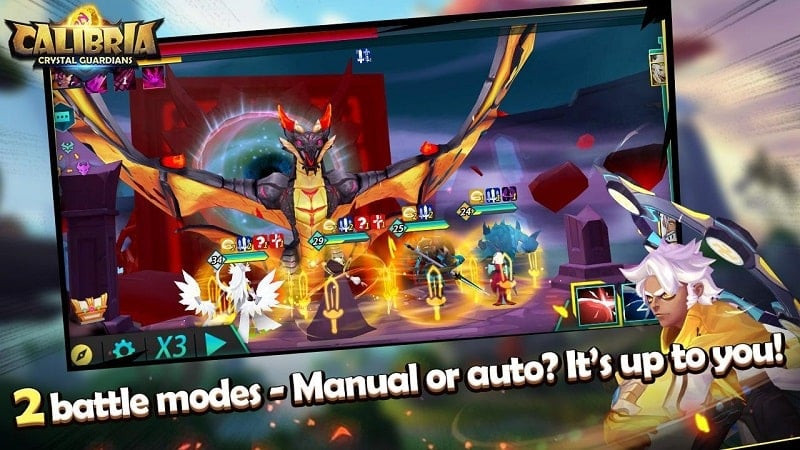 Calibria: Crystal Guardians MOD APK Boss Battle