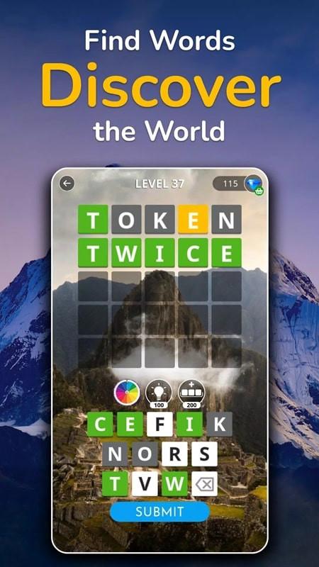 Calming Word Guess MOD APK Interface