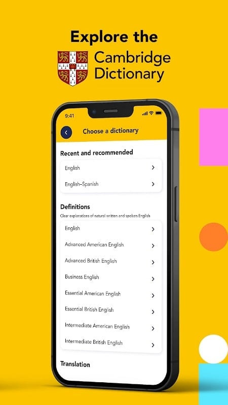 Cambridge Dictionary Plus MOD APK Dictionary Feature