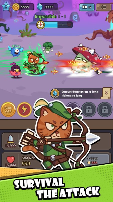 Cat Legend Idle RPG Character Upgrade