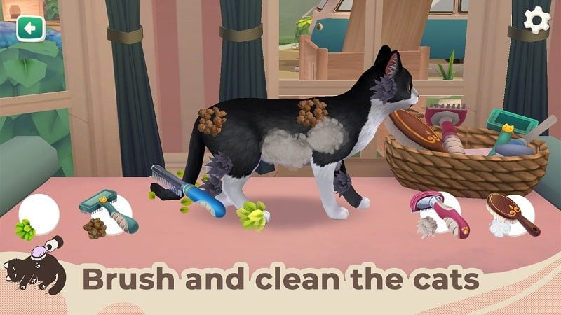 Caring for cats in Cat Rescue Story MOD APK