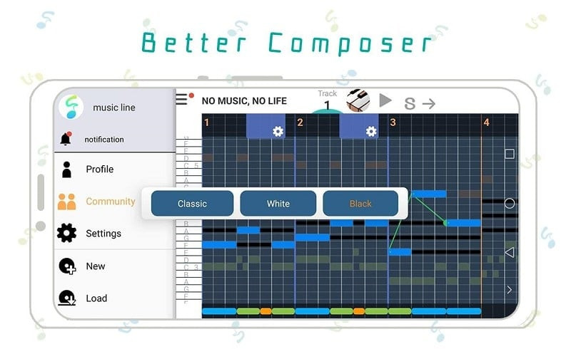 Sharing music created with MusicLine