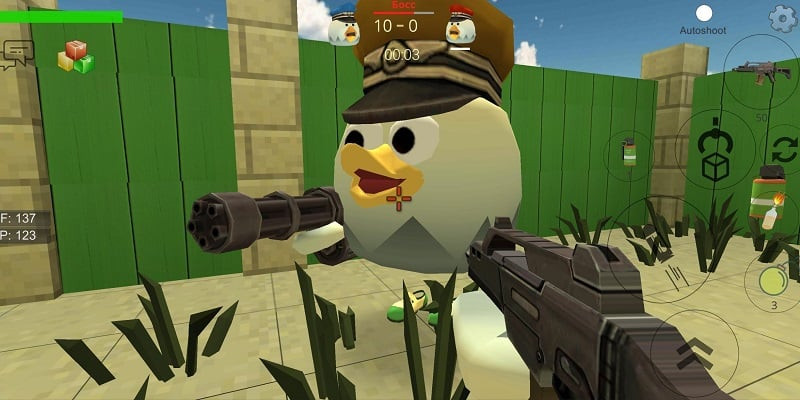 Chicken Gun MOD APK weapons showcase