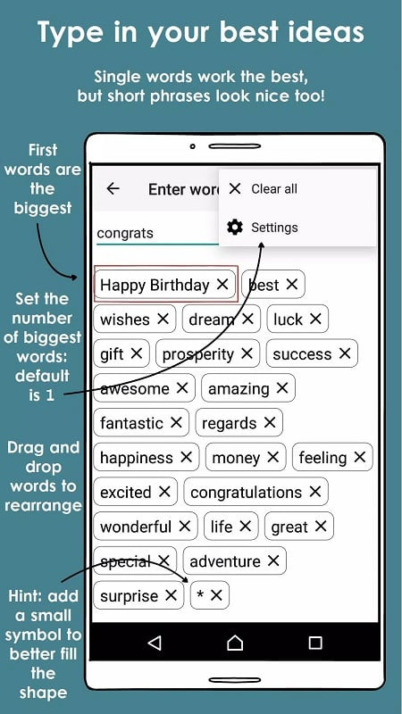 Editing a Word Cloud with the MOD APK