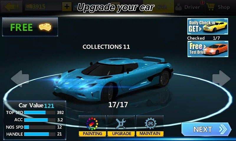 City Racing 3D car upgrades