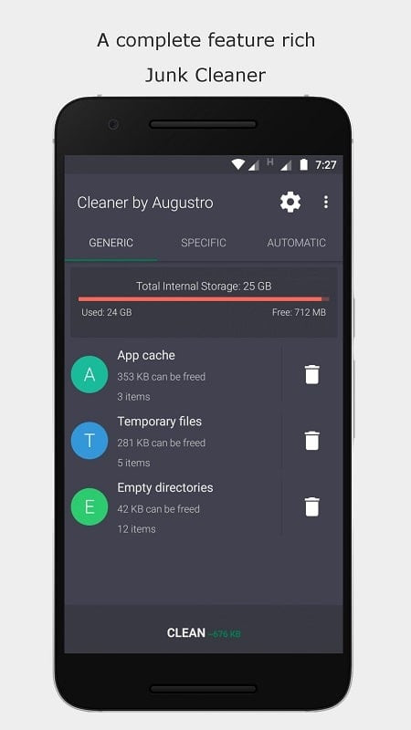 Cleaner by Augustro mod interface