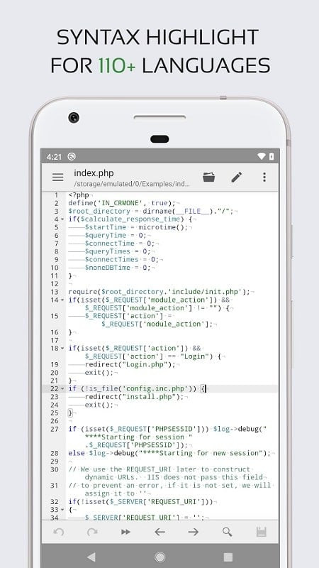 Code Editor MOD APK supported languages