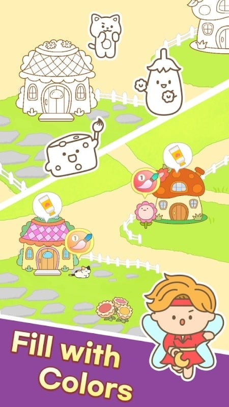 Color Town MOD APK sticker collection