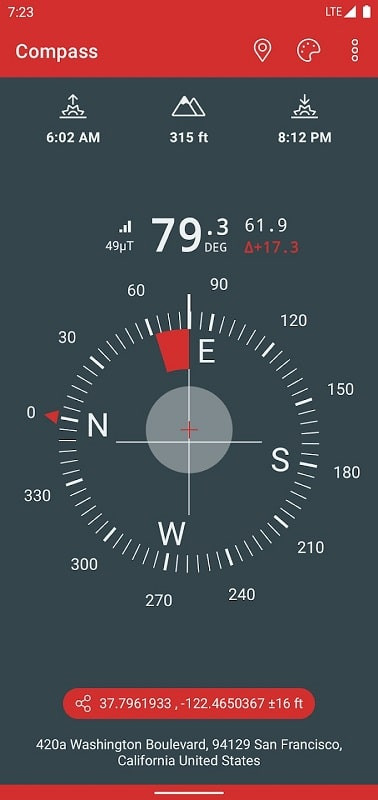 Compass & Altimeter MOD APK - Giao diện tùy chỉnh