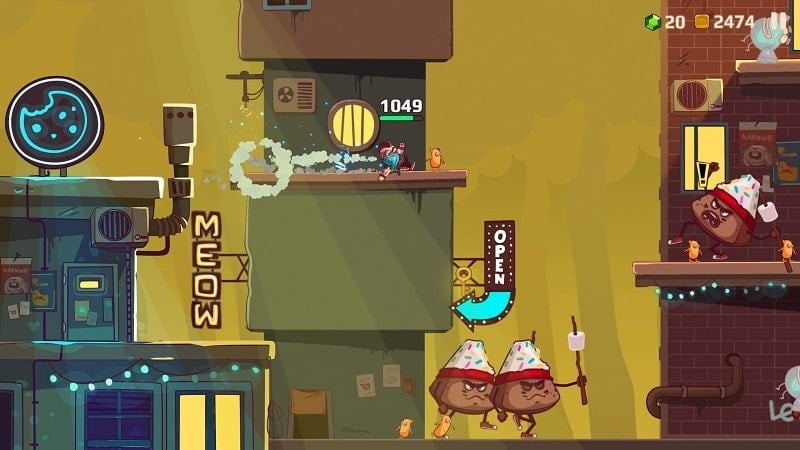 Jack using a weapon in Cookies Must Die