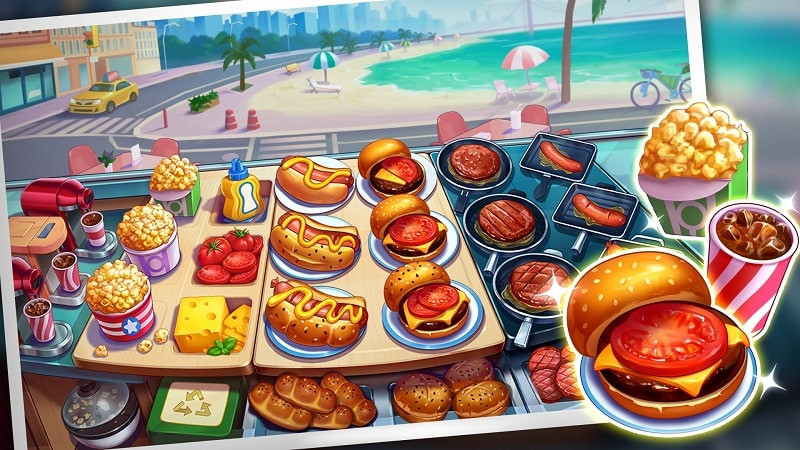 Cooking Center gameplay screenshot showing the mod features