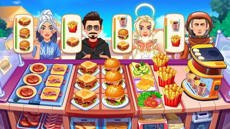 Cooking Dream MOD APK screenshot featuring special customers