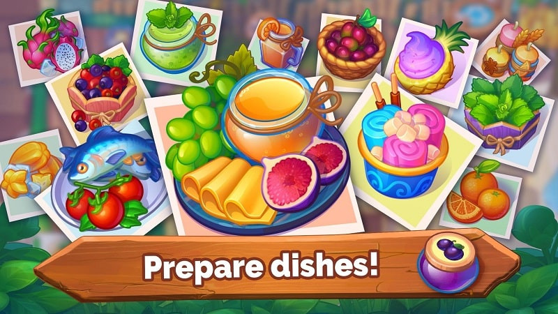 Cooking Farm Android screenshot showing cooking gameplay