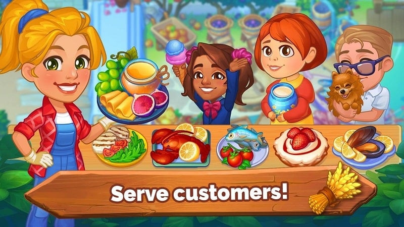 Cooking Farm MOD APK screenshot showing gameplay