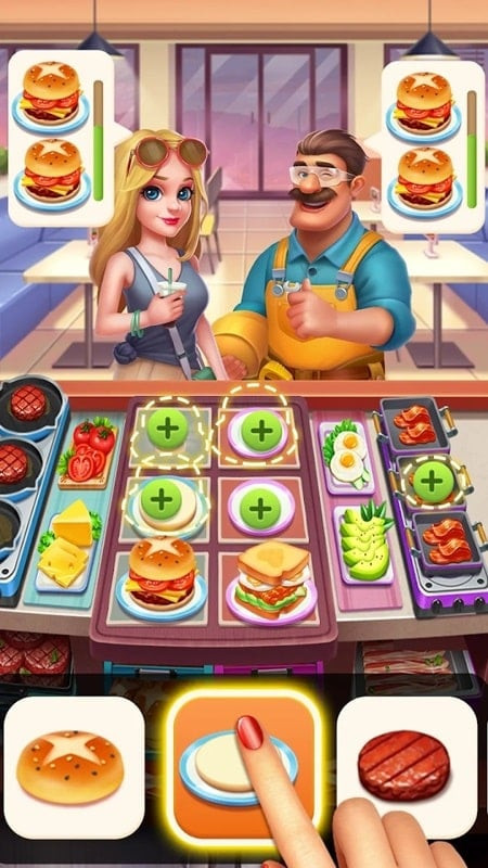 Cooking Frenzy MOD APK screenshot showing skill upgrades