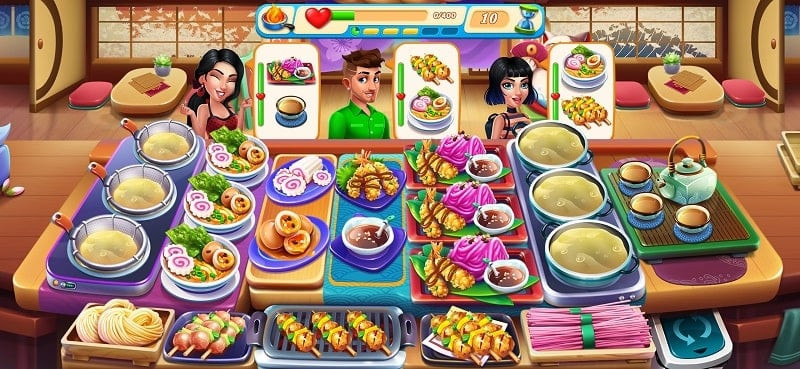 Cooking Love serving customers screenshot