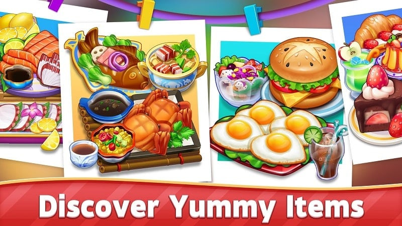 Cooking Star MOD APK screenshot highlighting free features