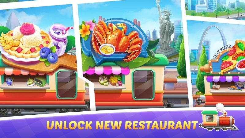 Cooking Train Food Games Mod APK Gameplay