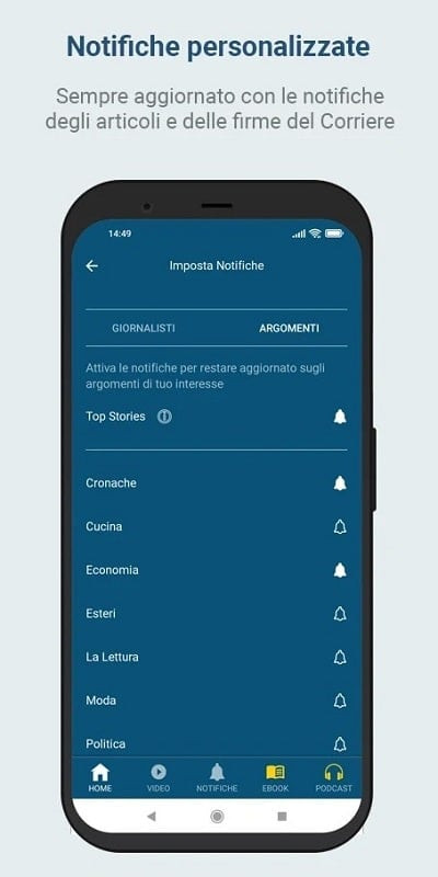 Personalized Homepage on Corriere della Sera MOD APK