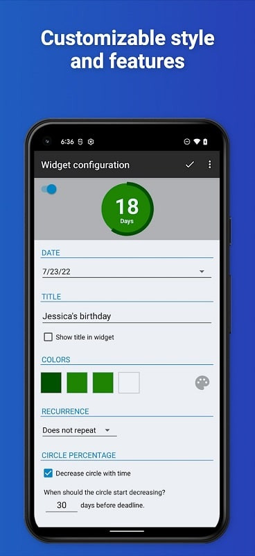 Countdown Widget on Android