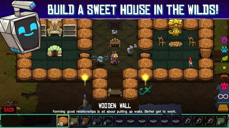 Crashlands gameplay screenshot showing base building